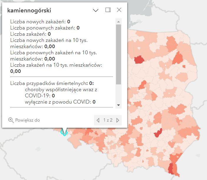 Koronawirus - statystyka - powiat kamiennogórski - 3.12.2022. 