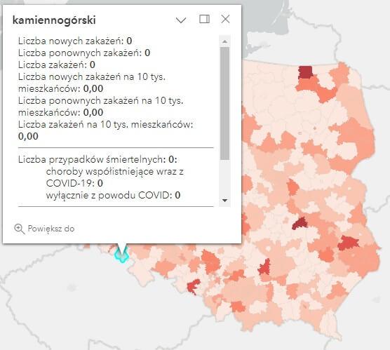 Koronawirus - statystyka - powiat kamiennogórski - 1.12.2022. 