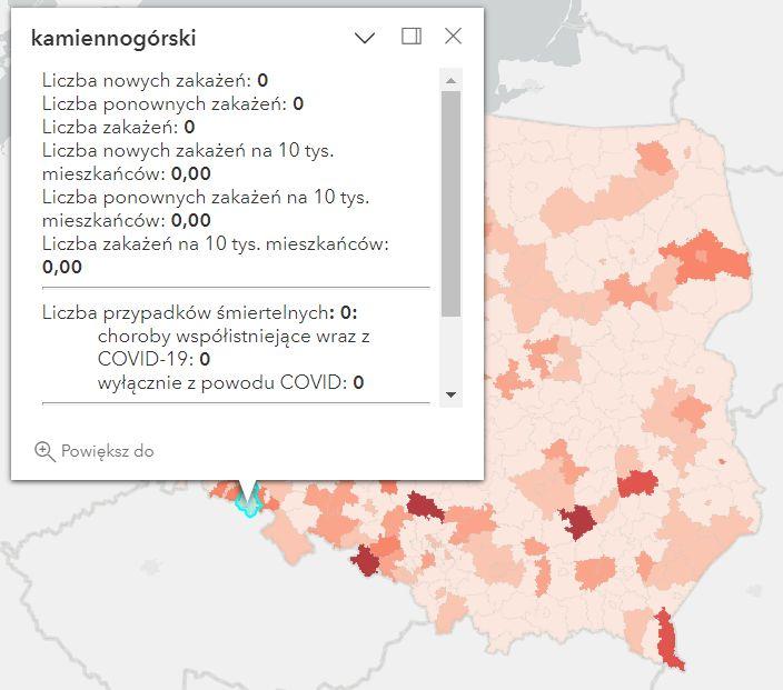 Koronawirus - statystyka - powiat kamiennogórski - 26.11.2022. 