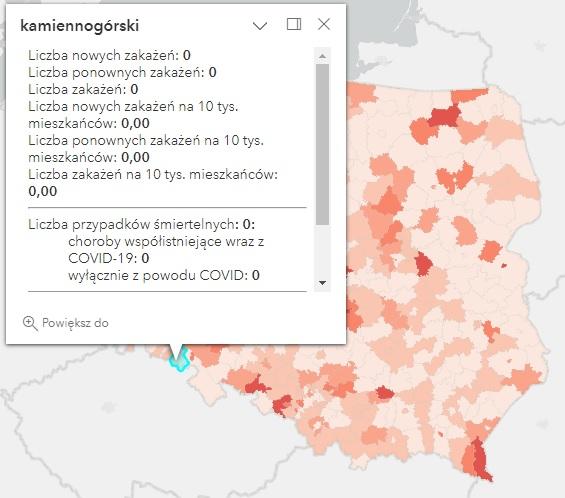 Koronawirus - statystyka - powiat kamiennogórski - 23.11.2022. 