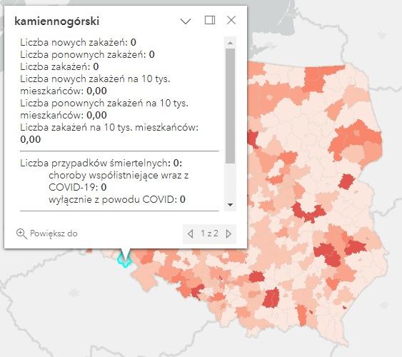 Koronawirus - statystyka - powiat kamiennogórski - 22.11.2022. 