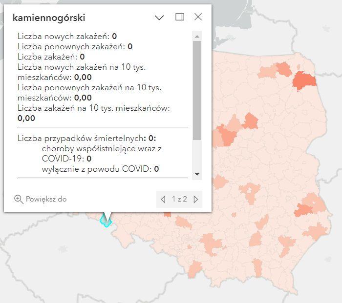 Koronawirus - statystyka - powiat kamiennogórski - 20.11.2022. 