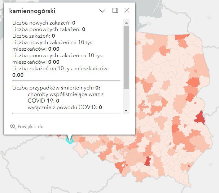 Koronawirus - statystyka - powiat kamiennogórski - 19.11.2022. 