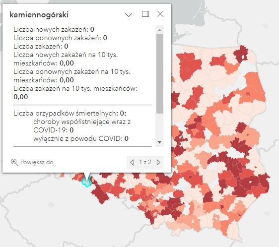 Koronawirus - statystyka - powiat kamiennogórski - 15.11.2022. 