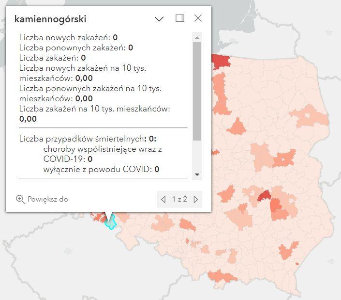 Koronawirus - statystyka - powiat kamiennogórski - 14.11.2022. 