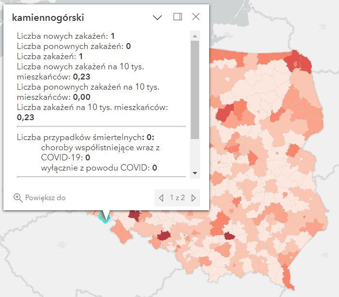 Koronawirus - statystyka - powiat kamiennogórski - 10.11.2022. 