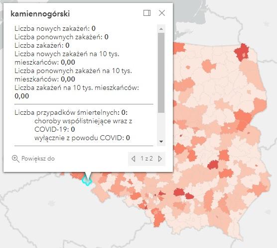 Koronawirus - statystyka - powiat kamiennogórski - 9.11.2022. 