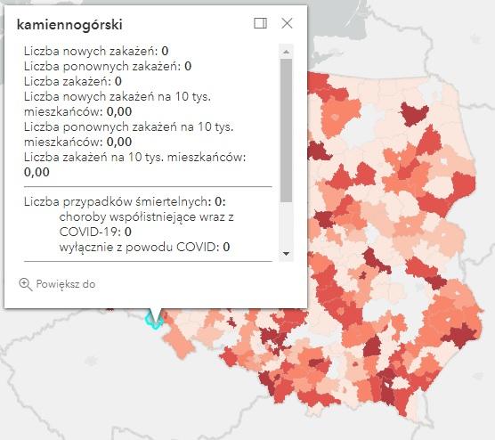 Koronawirus - statystyka - powiat kamiennogórski - 8.11.2022. 