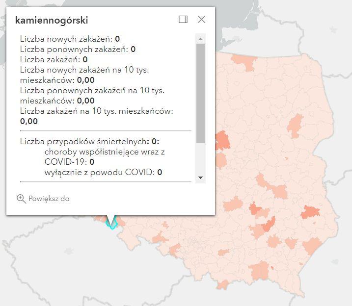 Koronawirus - statystyka - powiat kamiennogórski - 6.11.2022. 