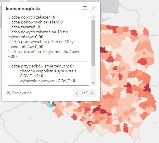 Koronawirus - statystyka - powiat kamiennogórski - 3.11.2022. 