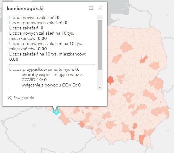 Koronawirus - statystyka - powiat kamiennogórski - 2.11.2022. 