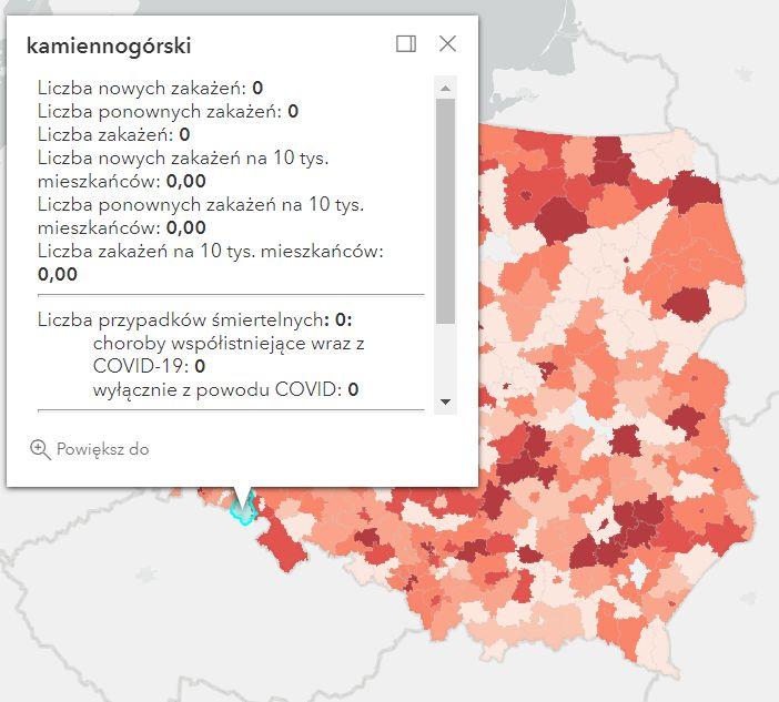 Koronawirus - statystyka - powiat kamiennogórski - 1.11.2022. 