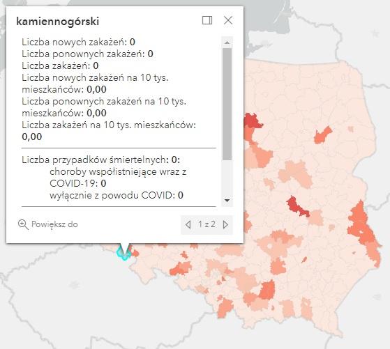 Koronawirus - statystyka - powiat kamiennogórski - 31.10.2022. 