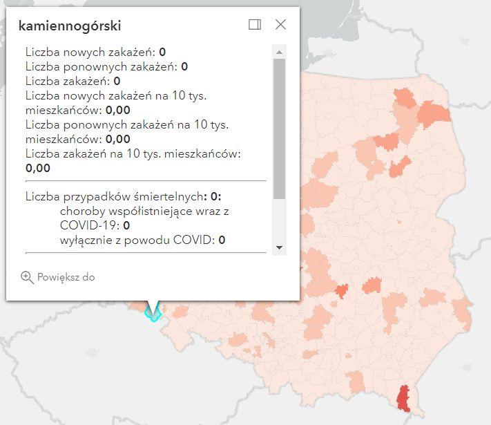 Koronawirus - statystyka - powiat kamiennogórski - 30.10.2022. 