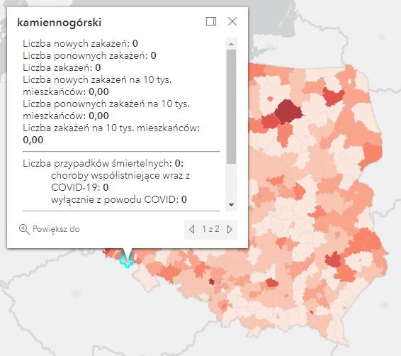 Koronawirus - statystyka - powiat kamiennogórski - 28.10.2022. 