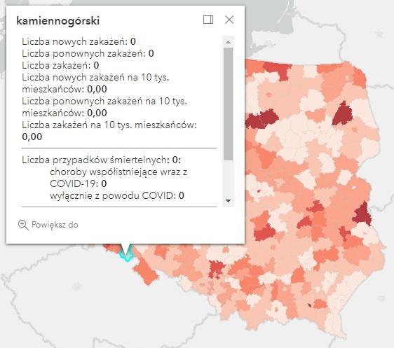 Koronawirus - statystyka - powiat kamiennogórski - 27.10.2022. 