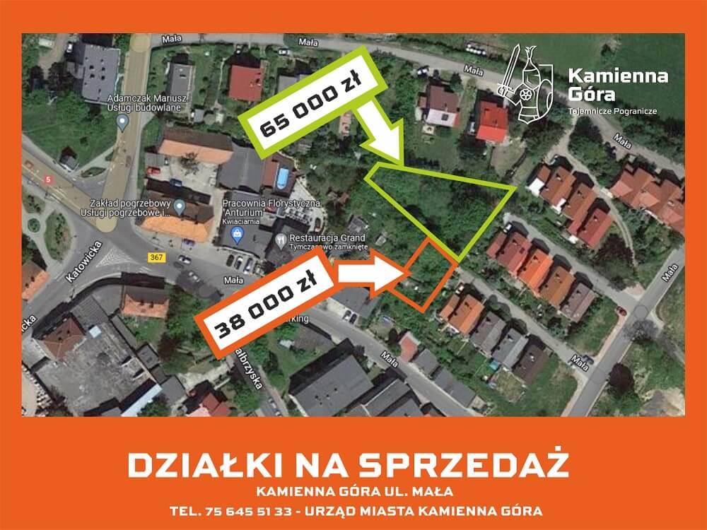 Ogłoszenie - Kamienna Góra - działki ul. Mała - I przetarg