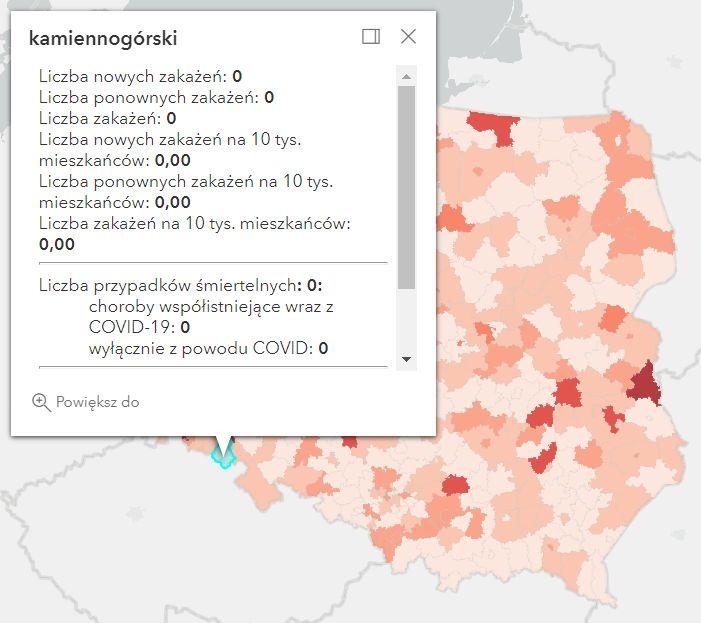Koronawirus - statystyka - powiat kamiennogórski - 14.10.2022. 