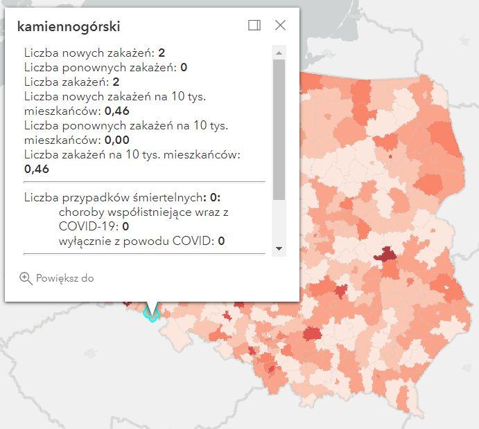 Koronawirus - statystyka - powiat kamiennogórski - 12.10.2022. 