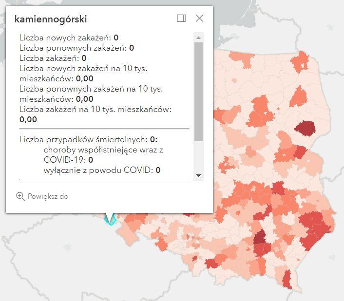 Koronawirus - statystyka - powiat kamiennogórski - 10.10.2022. 