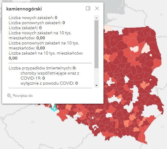 Koronawirus - statystyka - powiat kamiennogórski - 4.10.2022. 