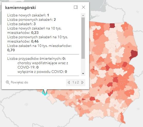 Koronawirus - statystyka - powiat kamiennogórski - 28.9.2022. 