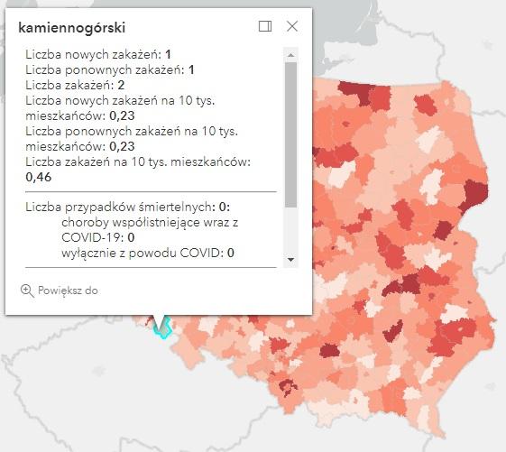 Koronawirus - statystyka - powiat kamiennogórski - 27.9.2022. 