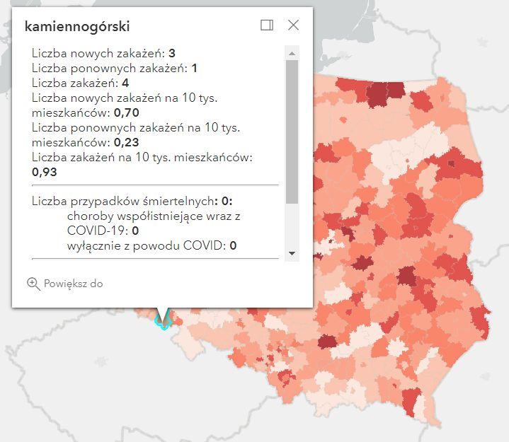 Koronawirus - statystyka - powiat kamiennogórski - 24.9.2022. 