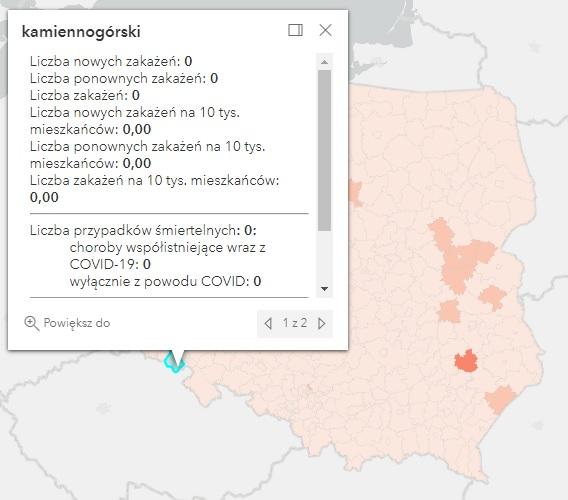 Koronawirus - statystyka - powiat kamiennogórski - 19.9.2022. 