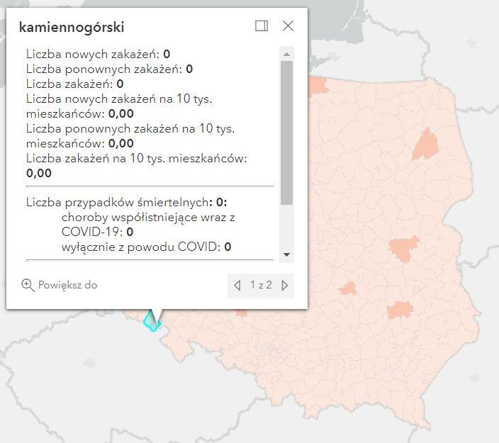 Koronawirus - statystyka - powiat kamiennogórski - 18.9.2022. 