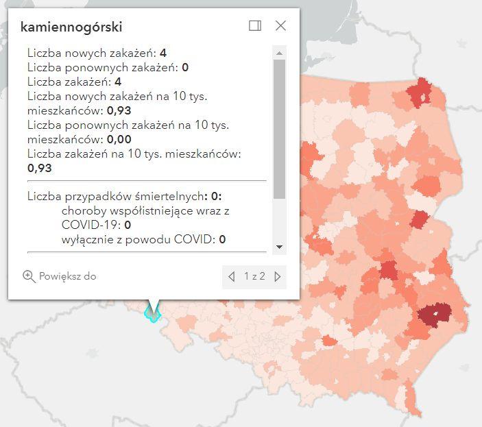 Koronawirus - statystyka - powiat kamiennogórski - 17.9.2022. 