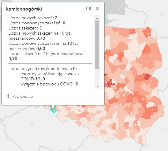 Koronawirus - statystyka - powiat kamiennogórski - 16.9.2022. 