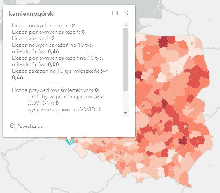 Koronawirus - statystyka - powiat kamiennogórski - 14.9.2022. 