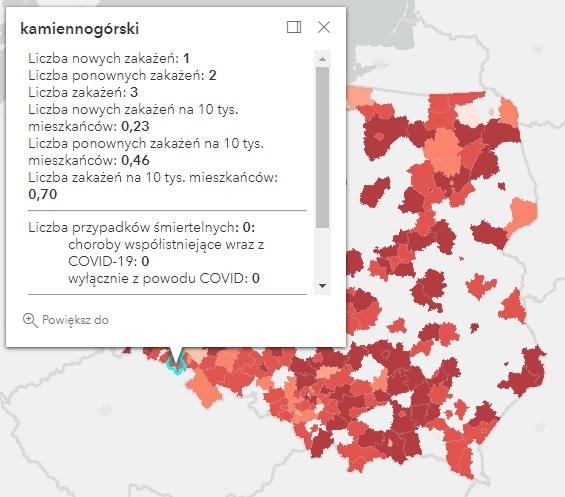 Koronawirus - statystyka - powiat kamiennogórski - 13.9.2022. 