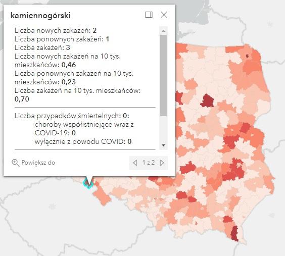 Koronawirus - statystyka - powiat kamiennogórski - 11.9.2022. 