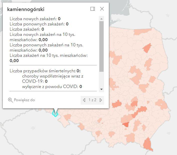 Koronawirus - statystyka - powiat kamiennogórski - 4.9.2022. 