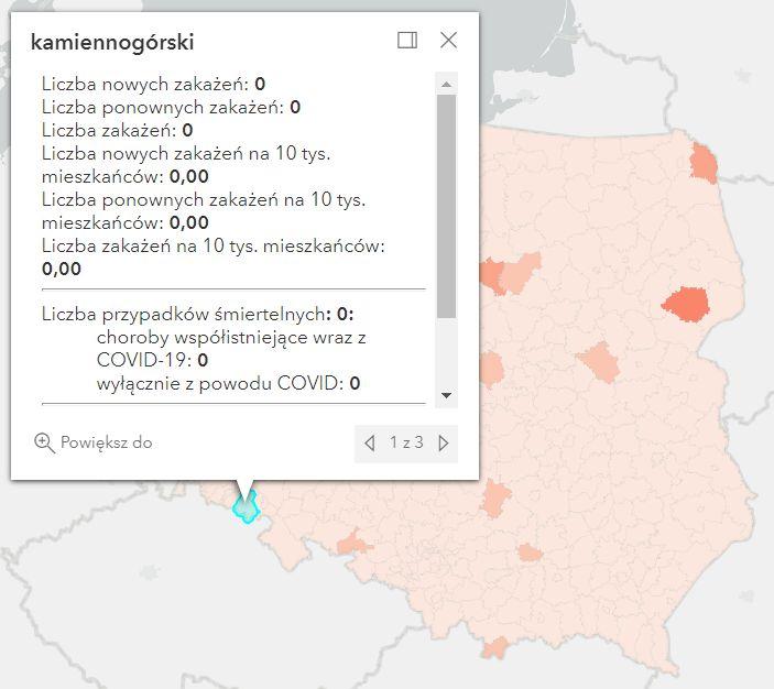 Koronawirus - statystyka - powiat kamiennogórski - 7.8.2022. 