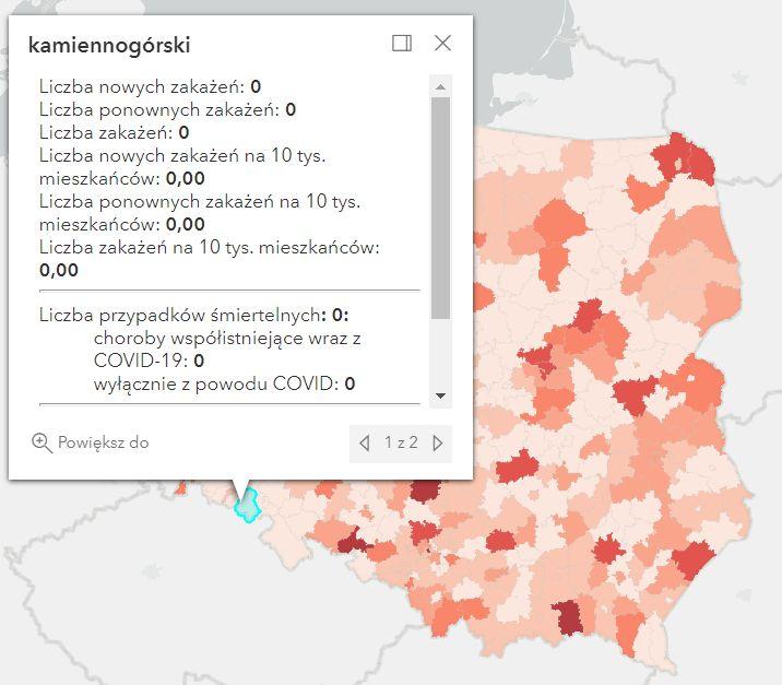 Koronawirus - statystyka - powiat kamiennogórski - 31.7.2022. 