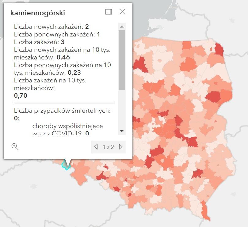 Koronawirus - statystyka - powiat kamiennogórski - 29.7.2022. 