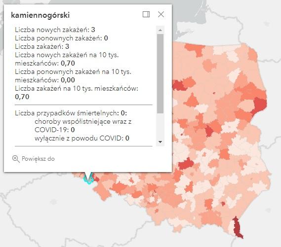 Koronawirus - statystyka - powiat kamiennogórski - 28.7.2022. 