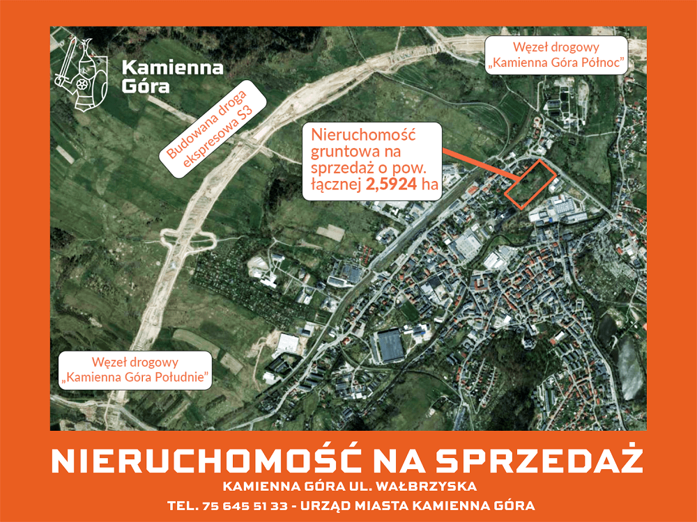 Kamienna Góra - działki ul. Lipowa, Wałbrzyska - II przetarg