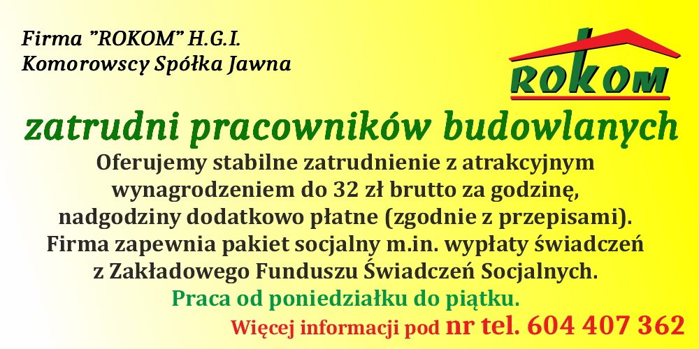 Oferta pracy - pracownicy budowlani