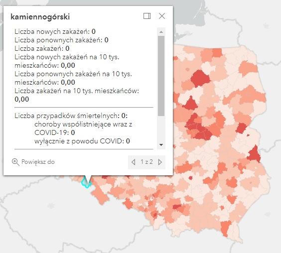 Koronawirus - statystyka - powiat kamiennogórski - 8.7.2022. 