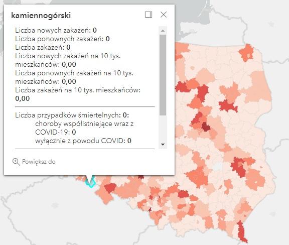 Koronawirus - statystyka - powiat kamiennogórski - 30.6.2022. 