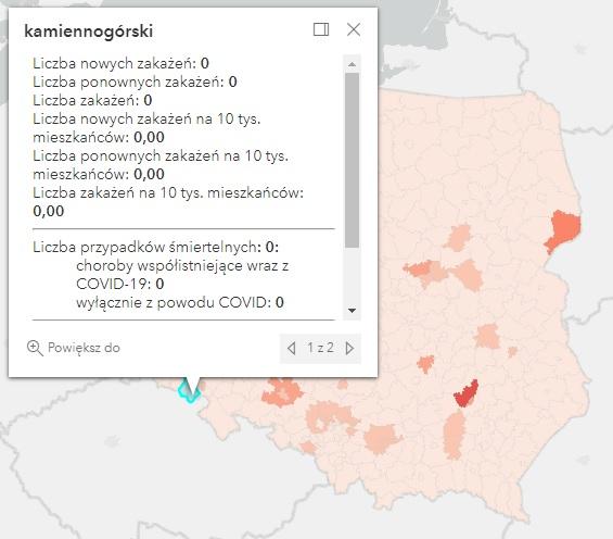 Koronawirus - statystyka - powiat kamiennogórski - 27.6.2022. 