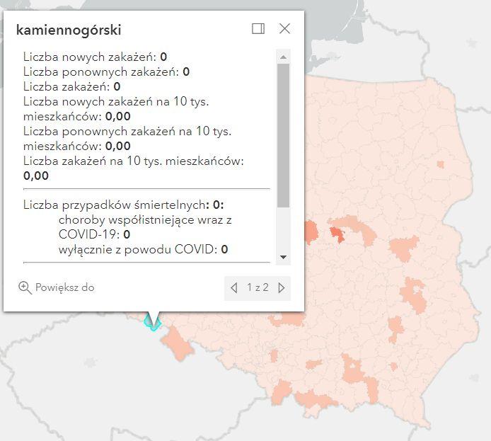 Koronawirus - statystyka - powiat kamiennogórski - 17.6.2022. 