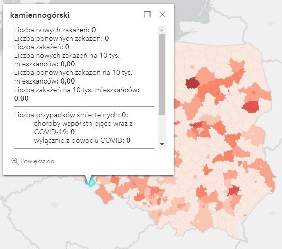 Koronawirus - statystyka - powiat kamiennogórski - 14.6.2022. 