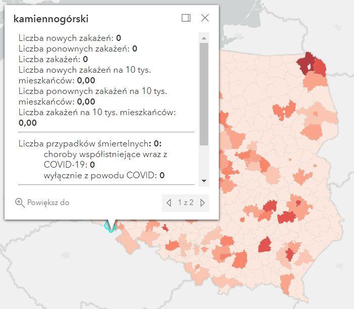 Koronawirus - statystyka - powiat kamiennogórski - 11.6.2022. 