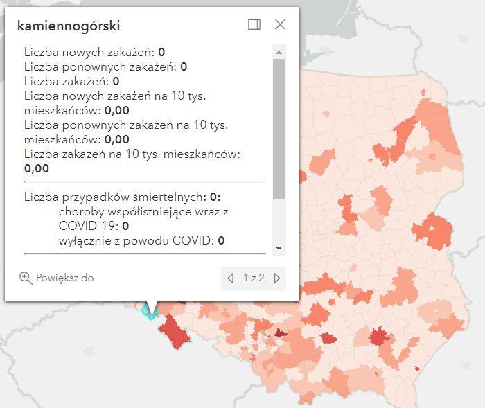 Koronawirus - statystyka - powiat kamiennogórski - 7.6.2022. 