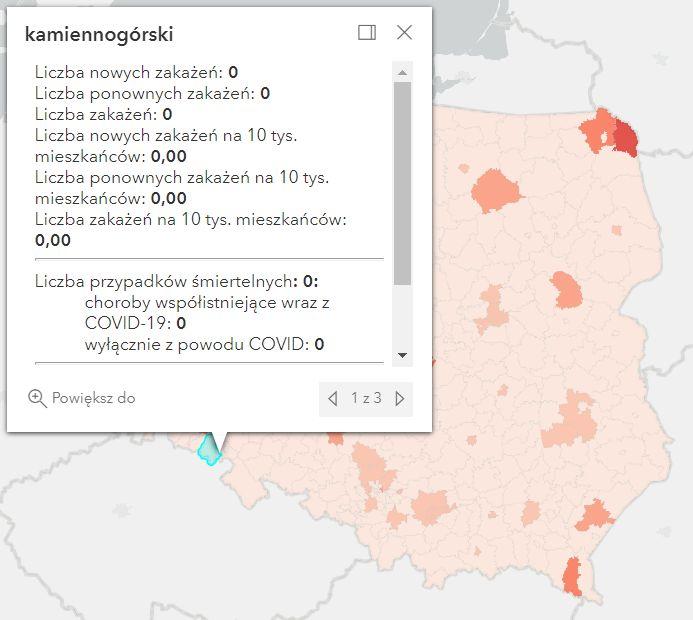 Koronawirus - statystyka - powiat kamiennogórski - 5.6.2022. 